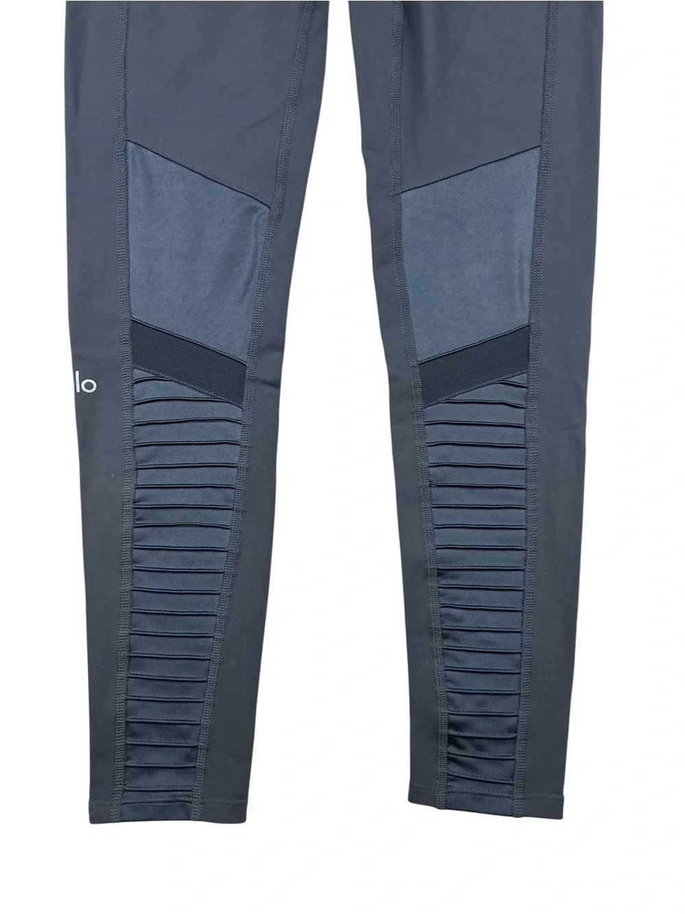 Alo Yoga Leggings Womens Small Gray Moto Mesh Panel contrast Compression Gym